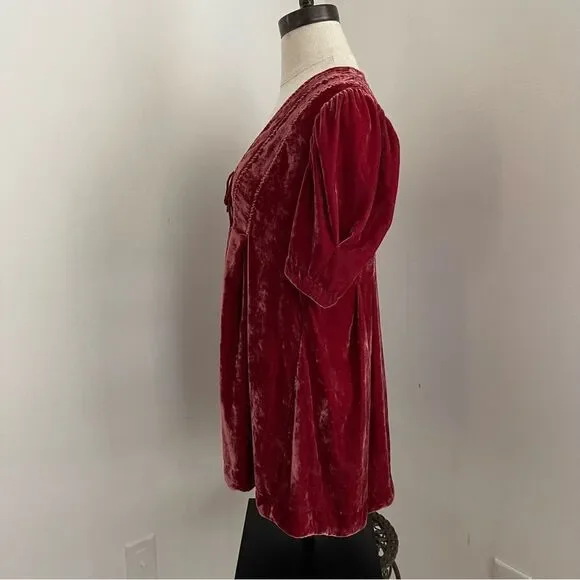 ✨ Free People Ivy Velvety Babydoll Tunic | Dark Berry | XS ✨ - Picture 9 of 13